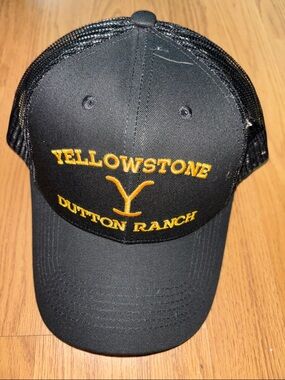 Yellowstone Dutton Ranch Embroidered Black Trucker Hat NIB
